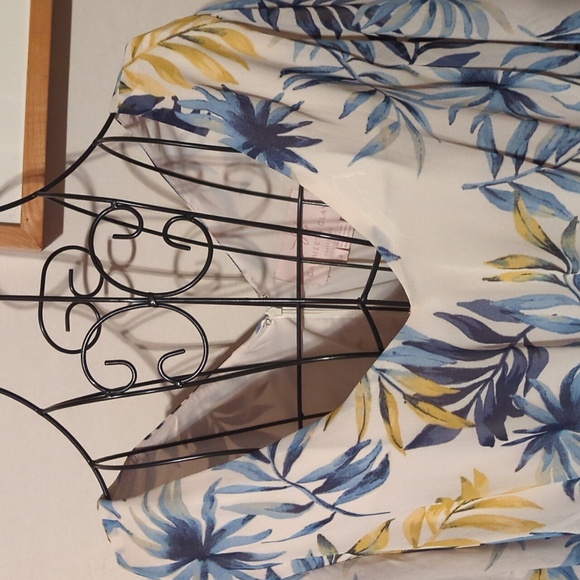 Gal Meets Glam Maxi Dress Chiffon Tropical Kiki Leaf Print Flowy Size 14 NICE - Picture 6 of 15